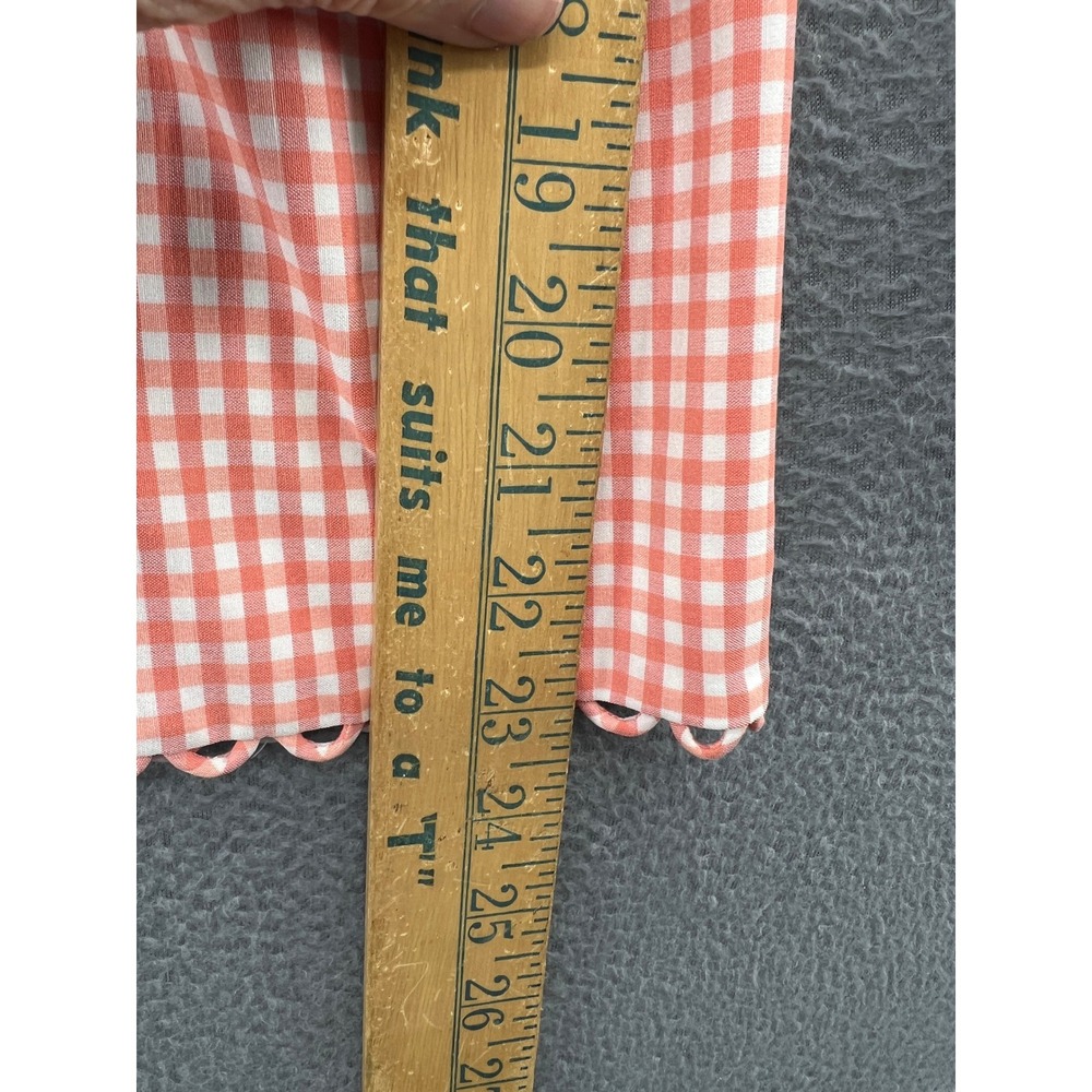 Focus 2000 Womens Top 6 Pants 4 Gingham Pant Suit Orange White Scalloped Trim - Picture 15 of 16